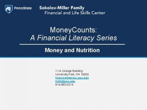 Money Counts A Financial Literacy Series Money and