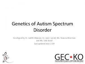 Is autism genetic