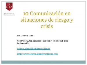 10 Comunicacin en situaciones de riesgo y crisis