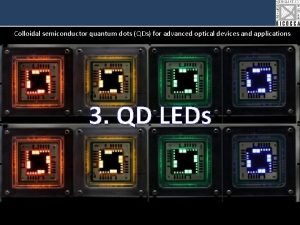 Colloidal semiconductor quantum dots QDs for advanced optical