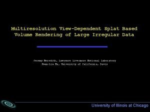 Multiresolution ViewDependent Splat Based Volume Rendering of Large