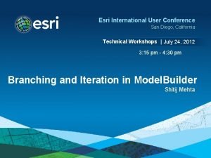 Esri International User Conference San Diego California Technical