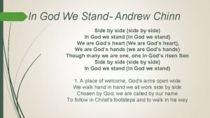 In god we stand