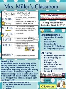 Mrs Millers Classroom Friday Beginning middle and ending