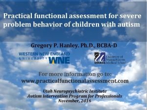Practical functional assessment hanley