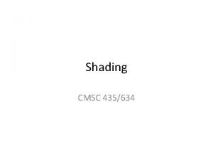 Shading CMSC 435634 Render Man Displacement Surface Volume