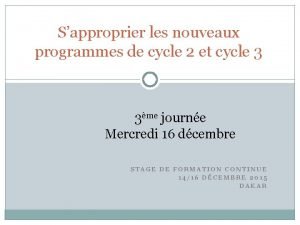 Sapproprier les nouveaux programmes de cycle 2 et