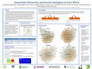 Innovation Networks and Social Contagion in East Africa