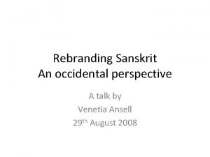 Perspective in sanskrit