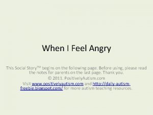 Social stories about anger