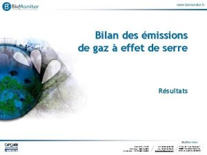 www biomonitor fr Bilan des missions de gaz