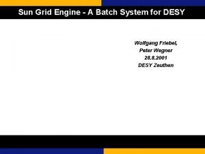 Sun grid engine tutorial