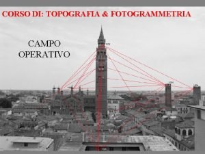 CORSO DI TOPOGRAFIA FOTOGRAMMETRIA CAMPO OPERATIVO Corso di