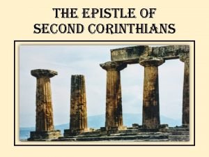 the epistle of second corinthians Outline of 2