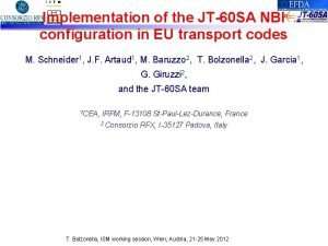 Implementation of the JT60 SA NBI configuration in