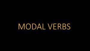 Primary modal verbs