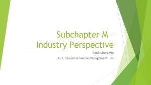 Subchapter m checklist