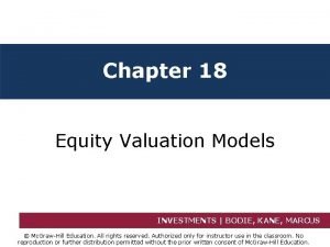 Equity valuation ppt Equity valuation ppt