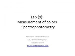 Complementary colors in spectrophotometry