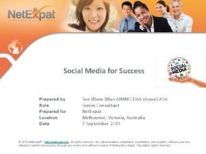 Social Media for Success Prepared by Role Prepared