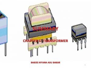 Non ideal transformer characteristics