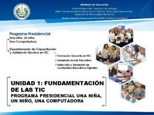 UNIDAD 1 FUNDAMENTACIN DE LAS TIC PROGRAMA PRESIDENCIAL