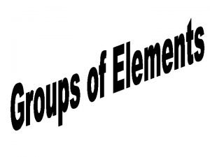 Group 1 The Alkali metals Group 1 The