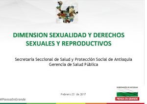 DIMENSION SEXUALIDAD Y DERECHOS SEXUALES Y REPRODUCTIVOS Secretara