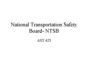 Ntsb responsibilities