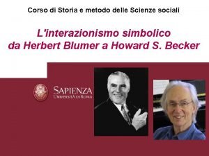 Corso di Storia e metodo delle Scienze sociali