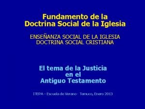 Fundamento de la doctrina social de la iglesia