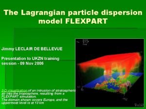The Lagrangian particle dispersion model FLEXPART Jimmy LECLAIR