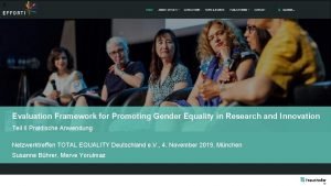 1 Evaluation Framework for Promoting Gender Equality in