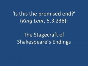 Is this the promised end