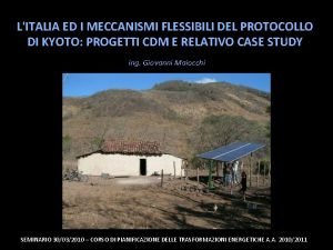 LITALIA ED I MECCANISMI FLESSIBILI DEL PROTOCOLLO DI