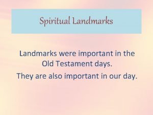 Spiritual landmarks in the bible