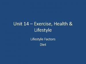 Exercise health and lifestyle