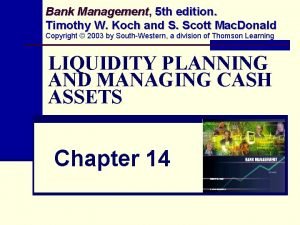 Bank Management Management 5 th edition Timothy W