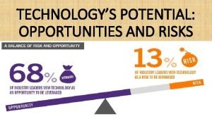 TECHNOLOGYS POTENTIAL OPPORTUNITIES AND RISKS Over the past