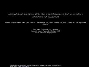 Worldwide burden of cancer attributable to diabetes and