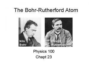 The BohrRutherford Atom Nils Bohr Ernest Rutherford Physics