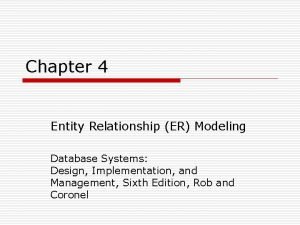 Chapter 4 Entity Relationship ER Modeling Database Systems