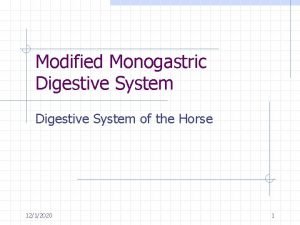 Modified monogastric examples