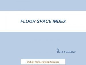 Floor space index meaning