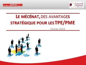 LE MCNAT DES AVANTAGES STRATGIQUE POUR LES TPEPME