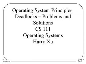 Deadlock problems and solutions in operating system