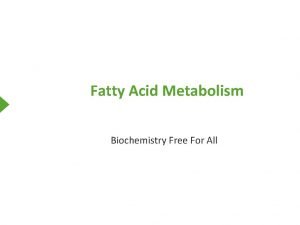 Fatty Acid Metabolism Biochemistry Free For All All