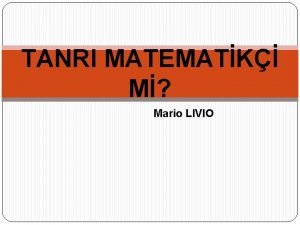 TANRI MATEMATK M Mario LIVIO GEOMETRCLER GELECEK OKU