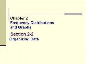 Chapter 2 Frequency Distributions and Graphs Section 2