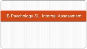 Psychology ia exploration Psychology ia exploration